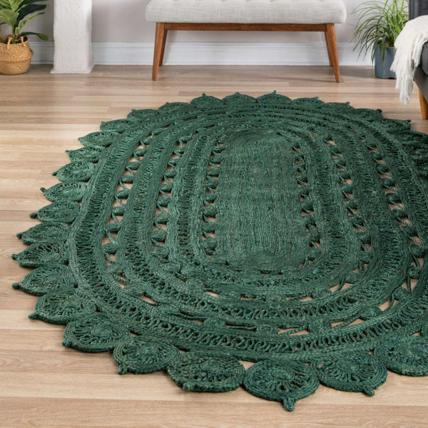 Langley Street Migel Jute/Sisal Hunter Green Rug & Reviews | Wayfair