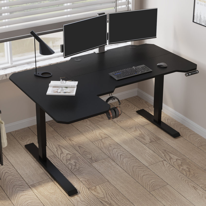 Daycia Height Adjustable L Shape Standing Desk