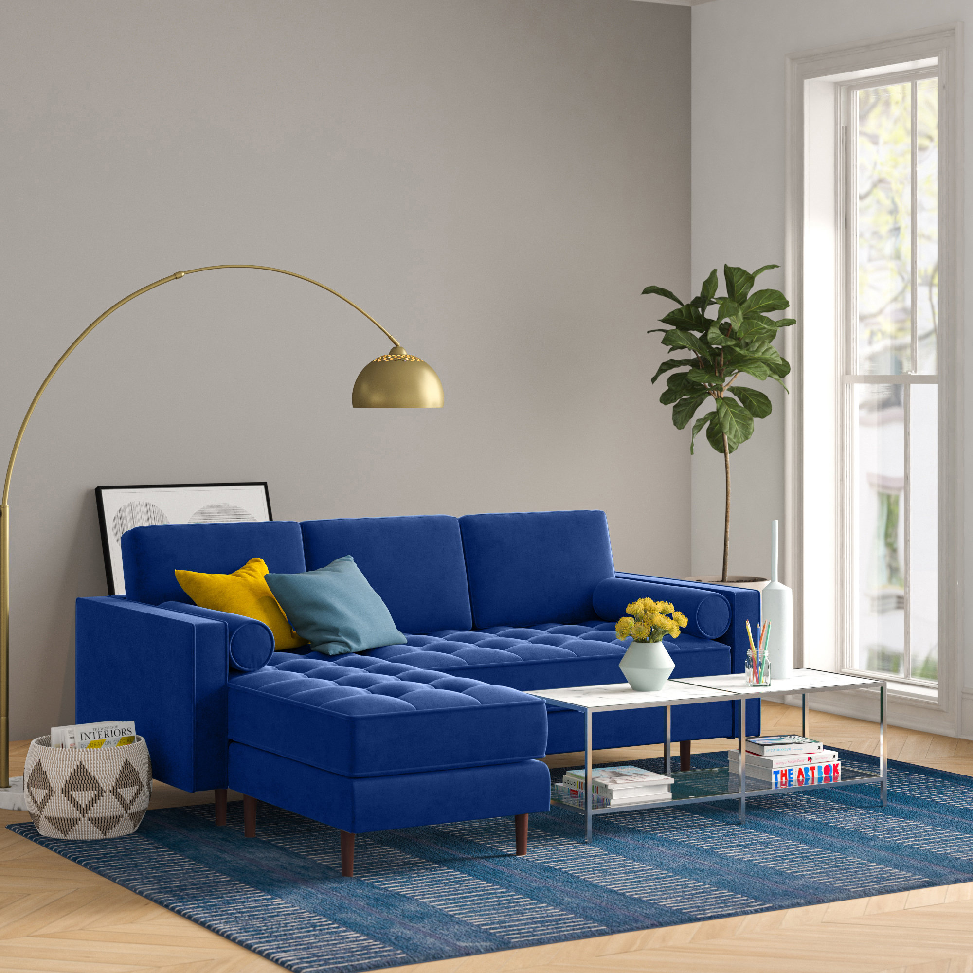 AllModern Geo 2 Piece Upholstered Sectional & Reviews Wayfair Canada