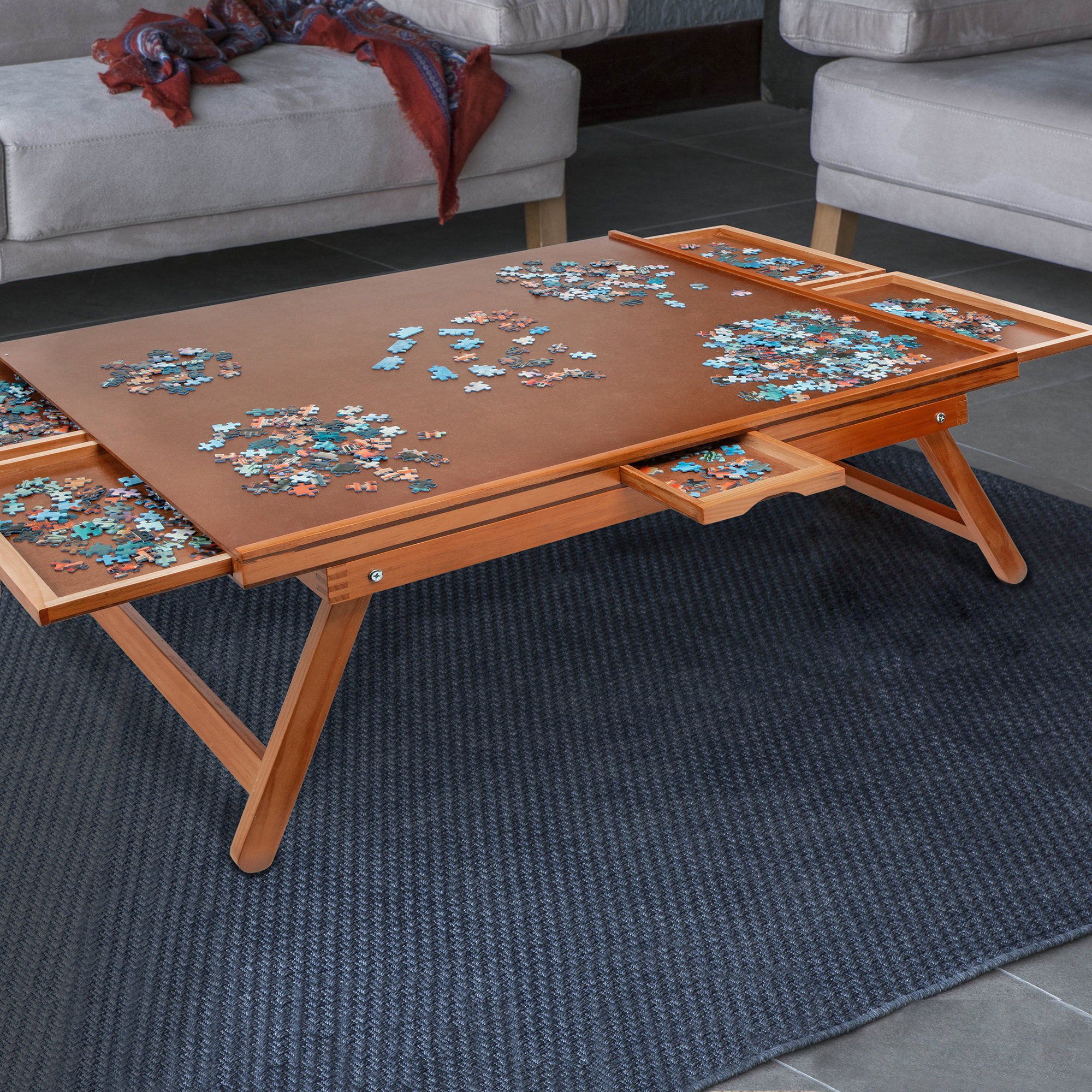 Wooden Jigsaw Puzzle Table W 