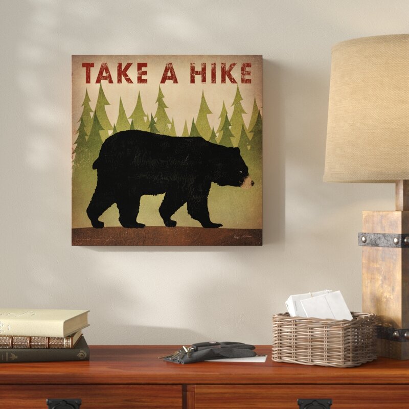 Take A Hike Black Bear by Ryan Fowler - Graphic Art on Canvas
