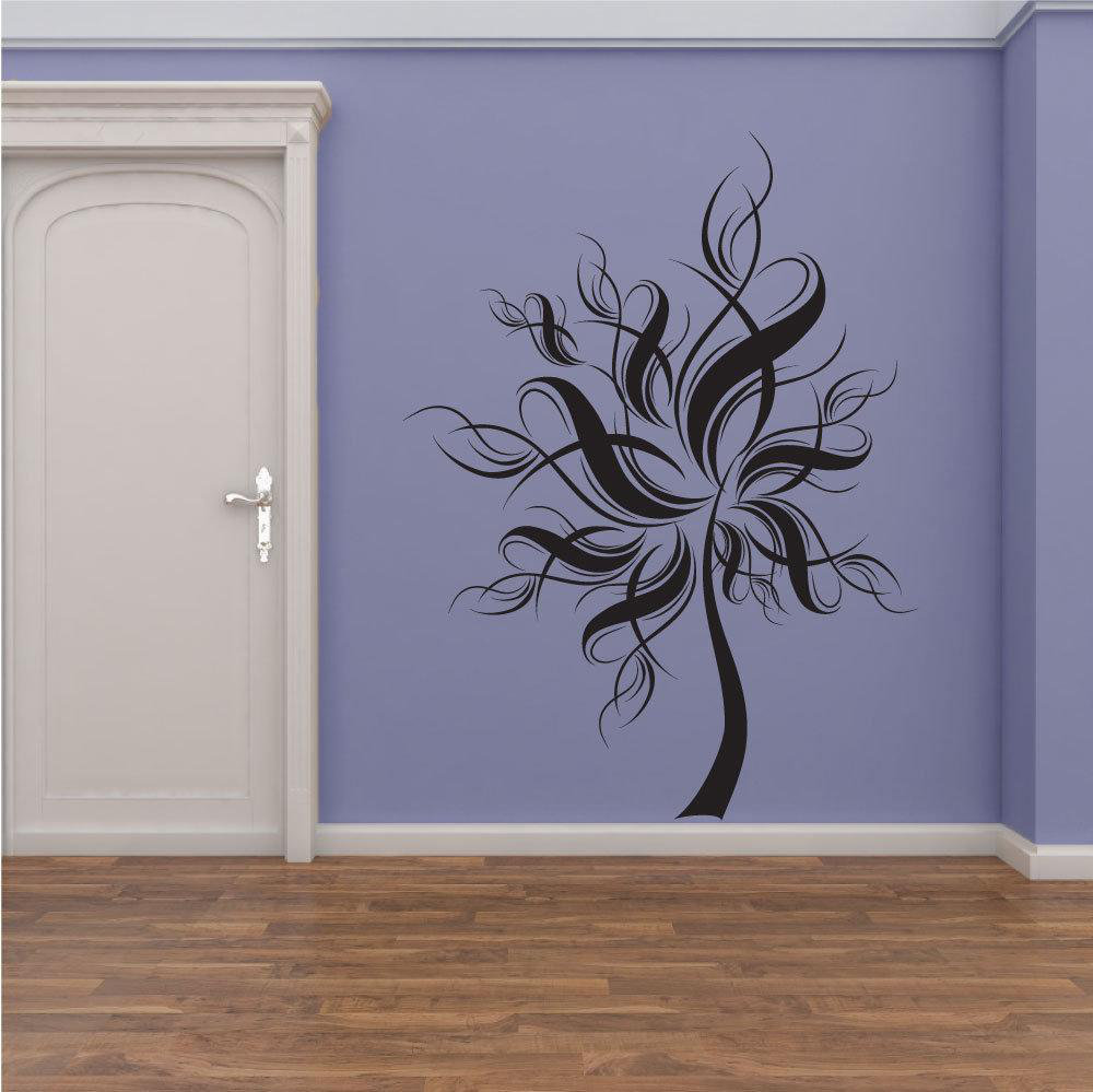 Red Barrel Studio® Swirl Tree Silhouette Vinyl Wall Home Decor Decal