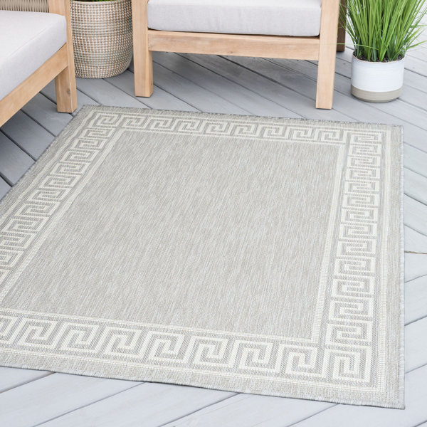 Beachcrest Home Edna Flatweave Gray Indoor/Outdoor Rug & Reviews | Wayfair