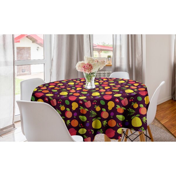 Tablecloth Cherries Red Fruits Leaves Food Kitchen Decoration Cotton Sateen 