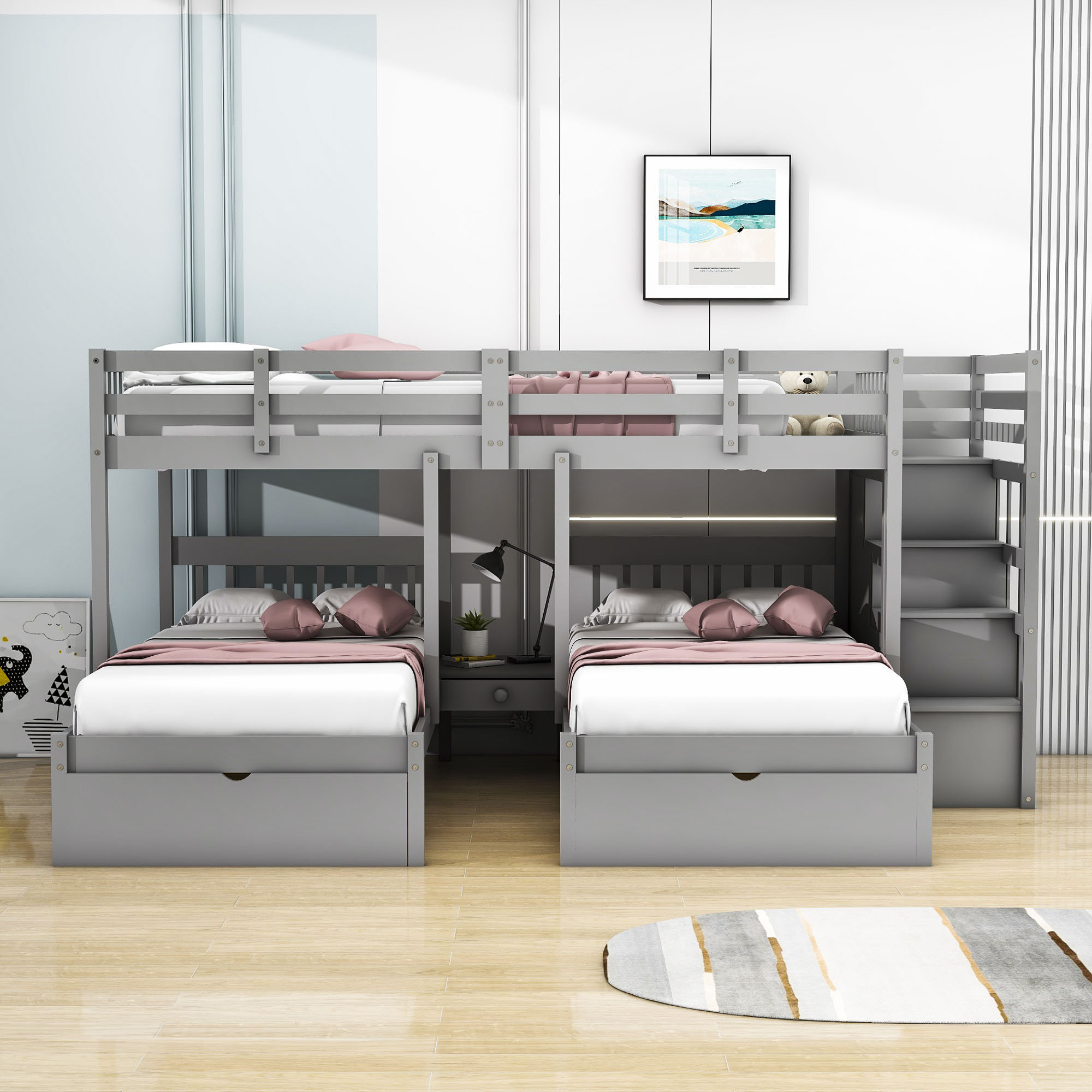 Harriet Bee Fanka 7 Drawer Triple / Quad Bunk Bed by Harriet Bee Wayfair