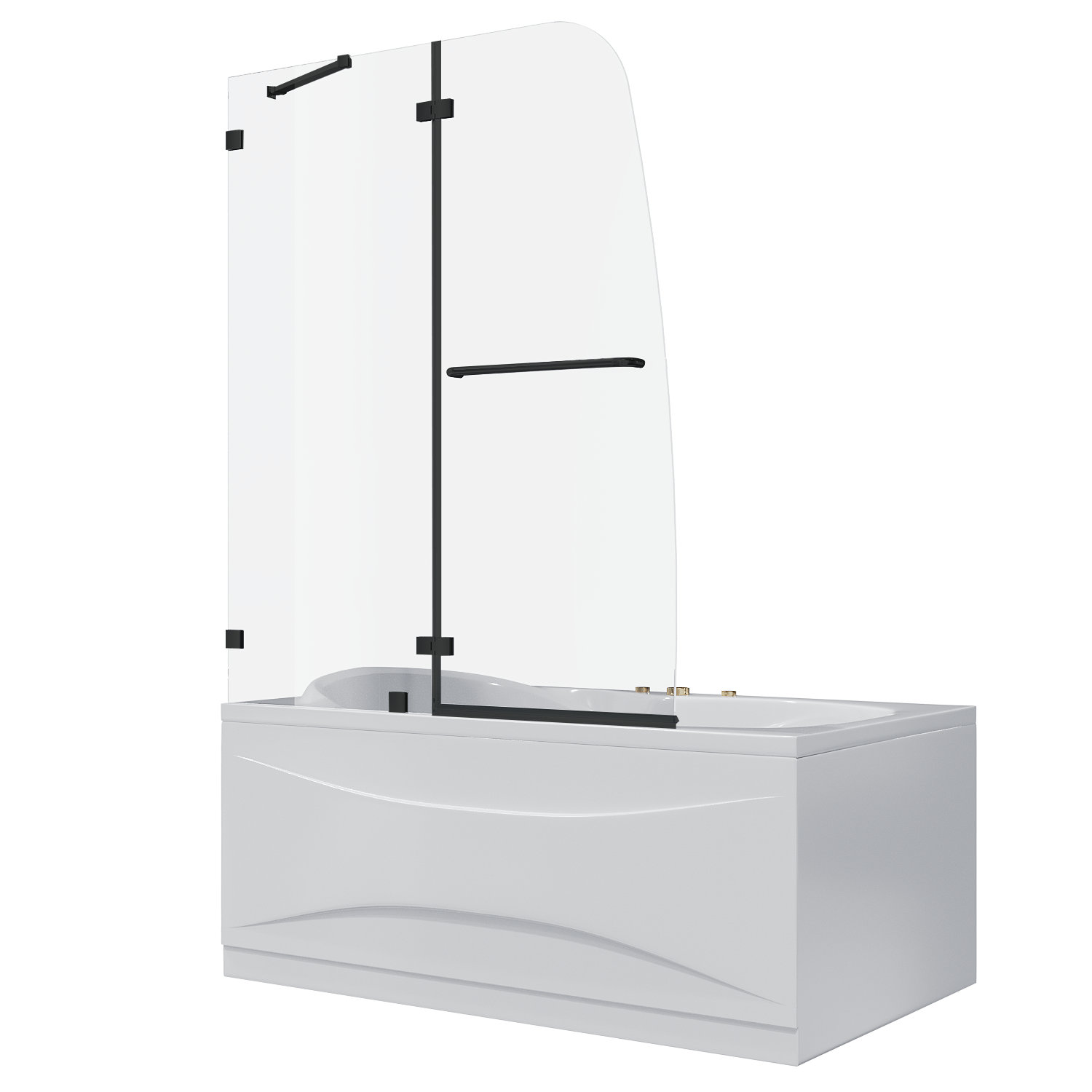 VTI 48" W X 58" H Pivot Hinged Tub Door With 5/16" Clear Tempered Glass