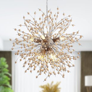 Rustic Round Wooden Beads chandelier 3 Lights Ceiling Fixture Pendant Lamp 