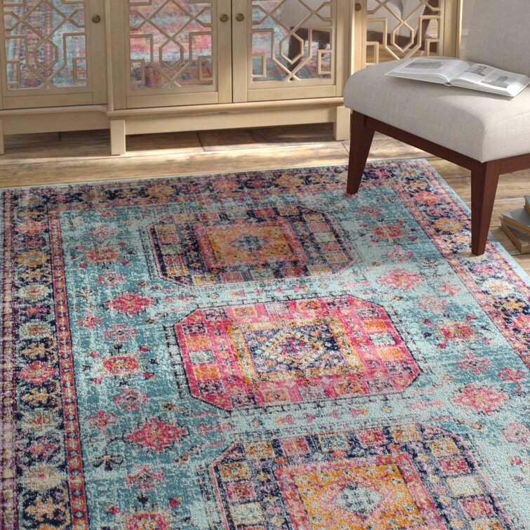 Teal Beige Quality Traditional Classic Oriental Design EASY CARE Rug Runner Mats 