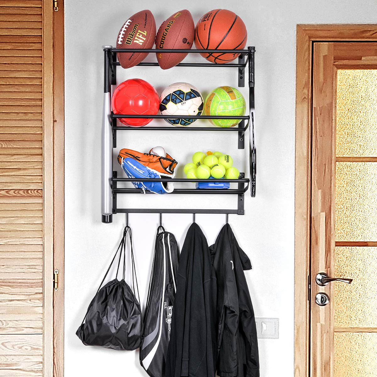 Rebrilliant Hughbanks Wall Mounted Sports Rack Wayfair