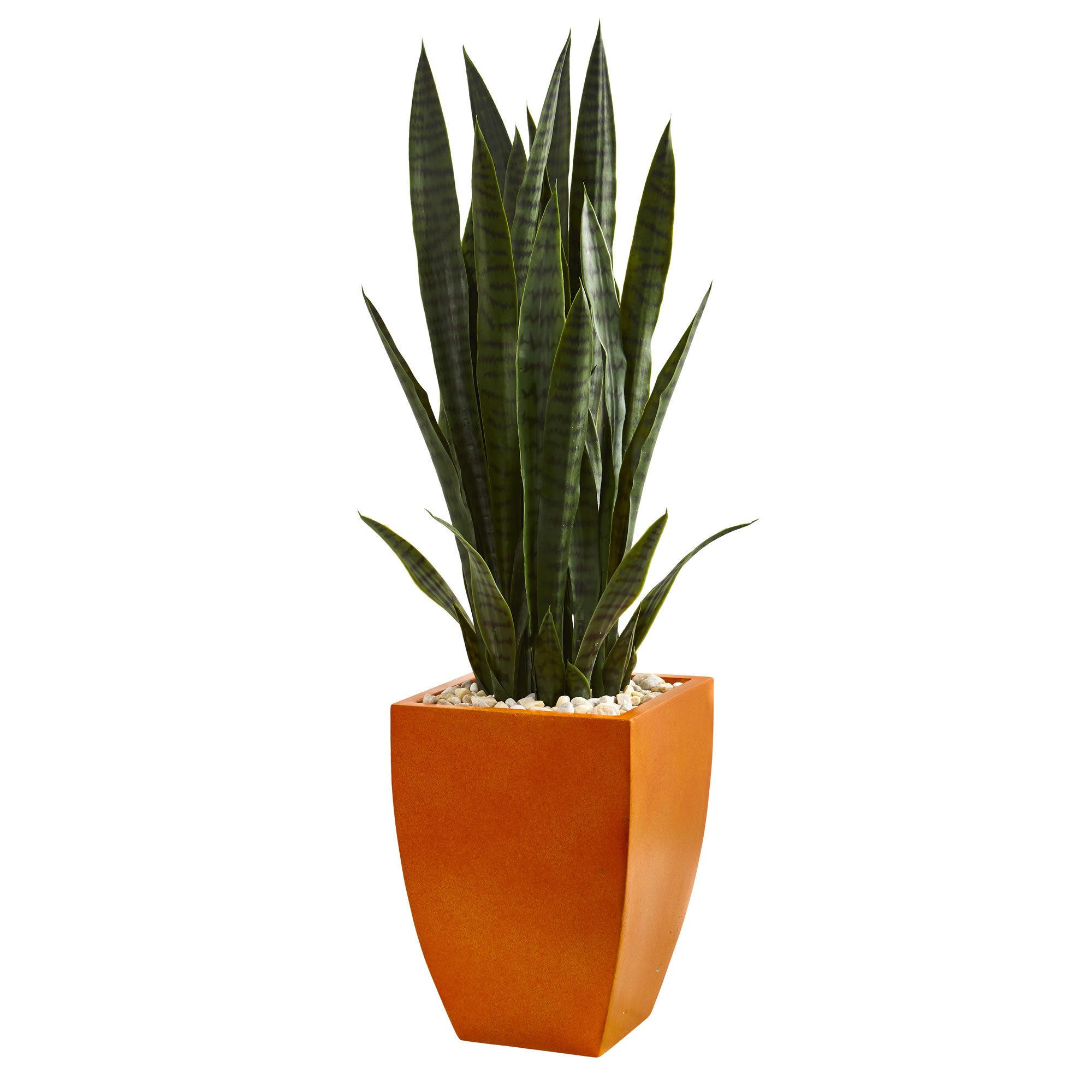 Ivy Bronx 48'' Faux Snake Plant in Earthenware Planter Wayfair
