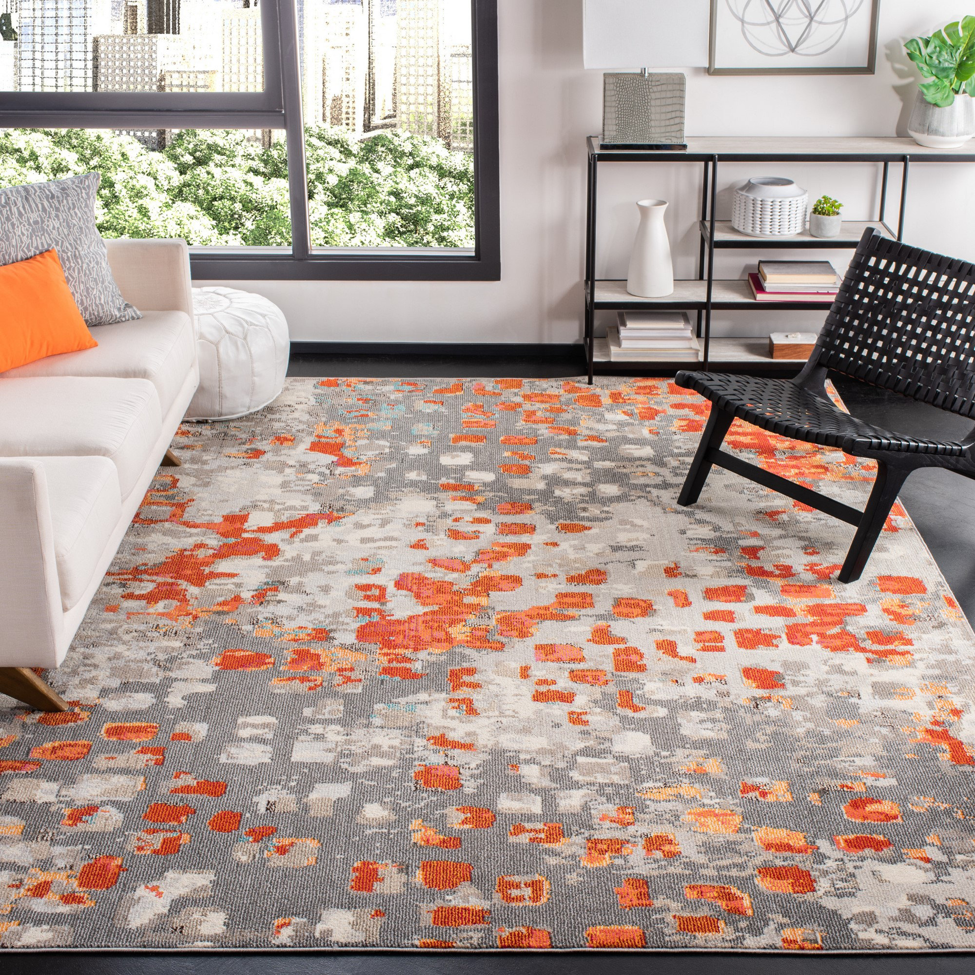 Wrought Studio Poche Abstract Orange Area Rug & Reviews Wayfair