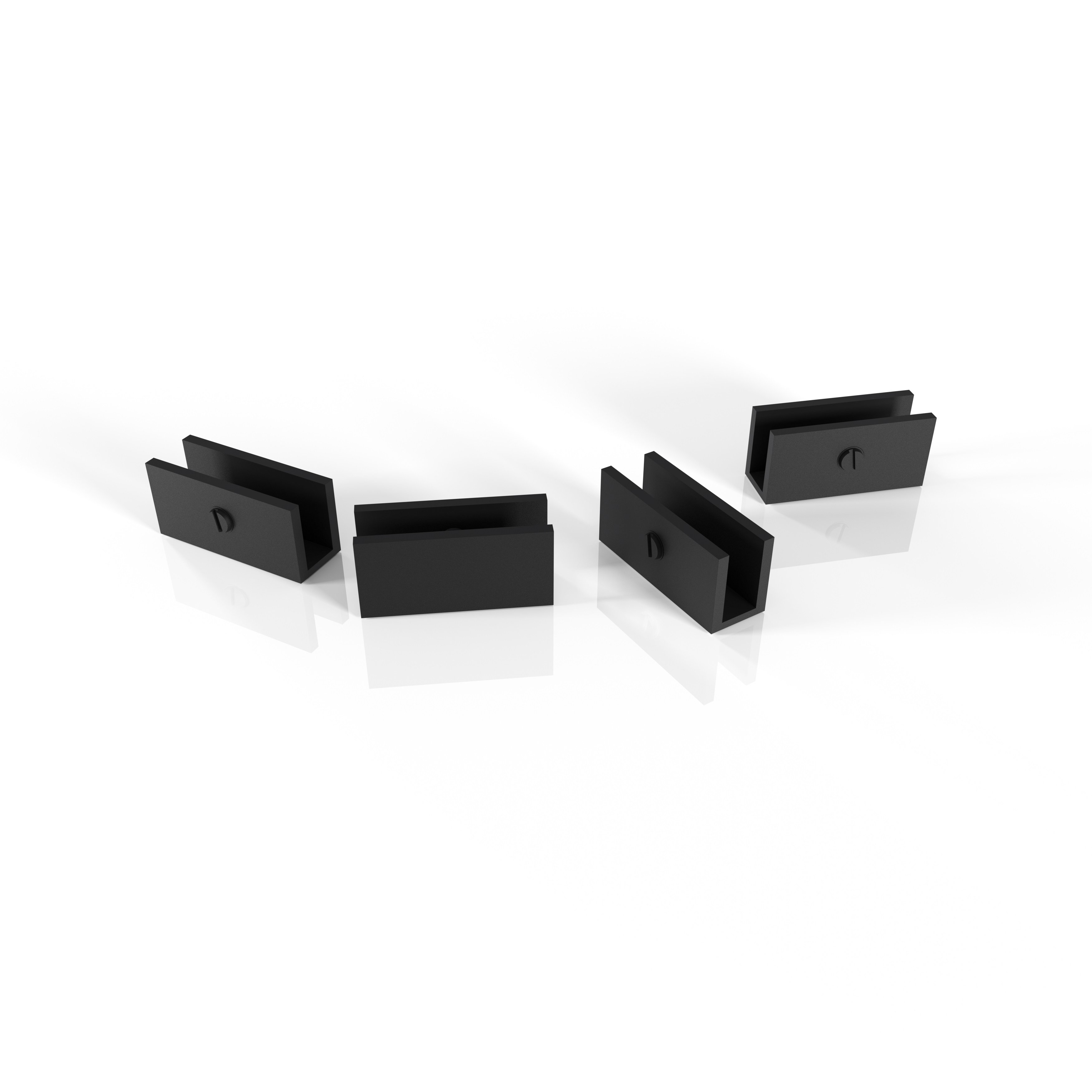 Glass Warehouse French Monture Noir 34” W x 78” H Frameless Fixed Glass