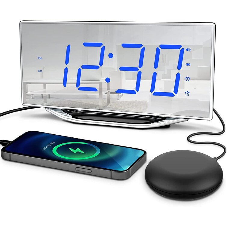 Deaf... Extra Loud Alarm Clock with Bed Shaker Vibrating for Heavy Sleepers 