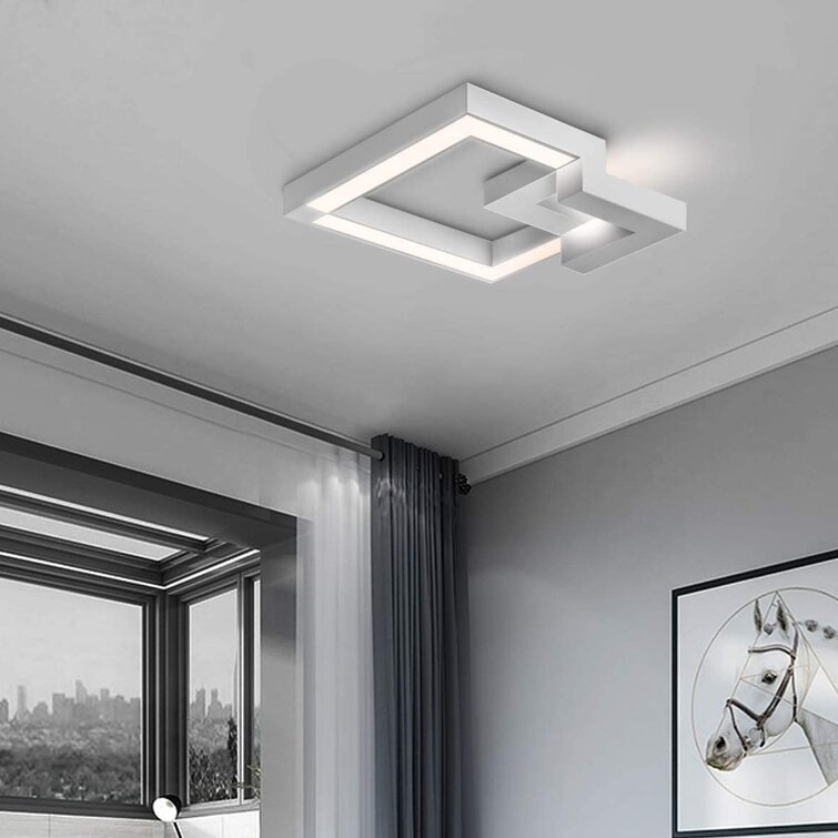 LED Design Decken Lampe Wohn Zimmer Beleuchtung Flur Leuchte silber DIMMBAR 