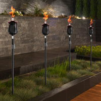 Pure Garden Adjustable Metal Torch Set, Set Of 4