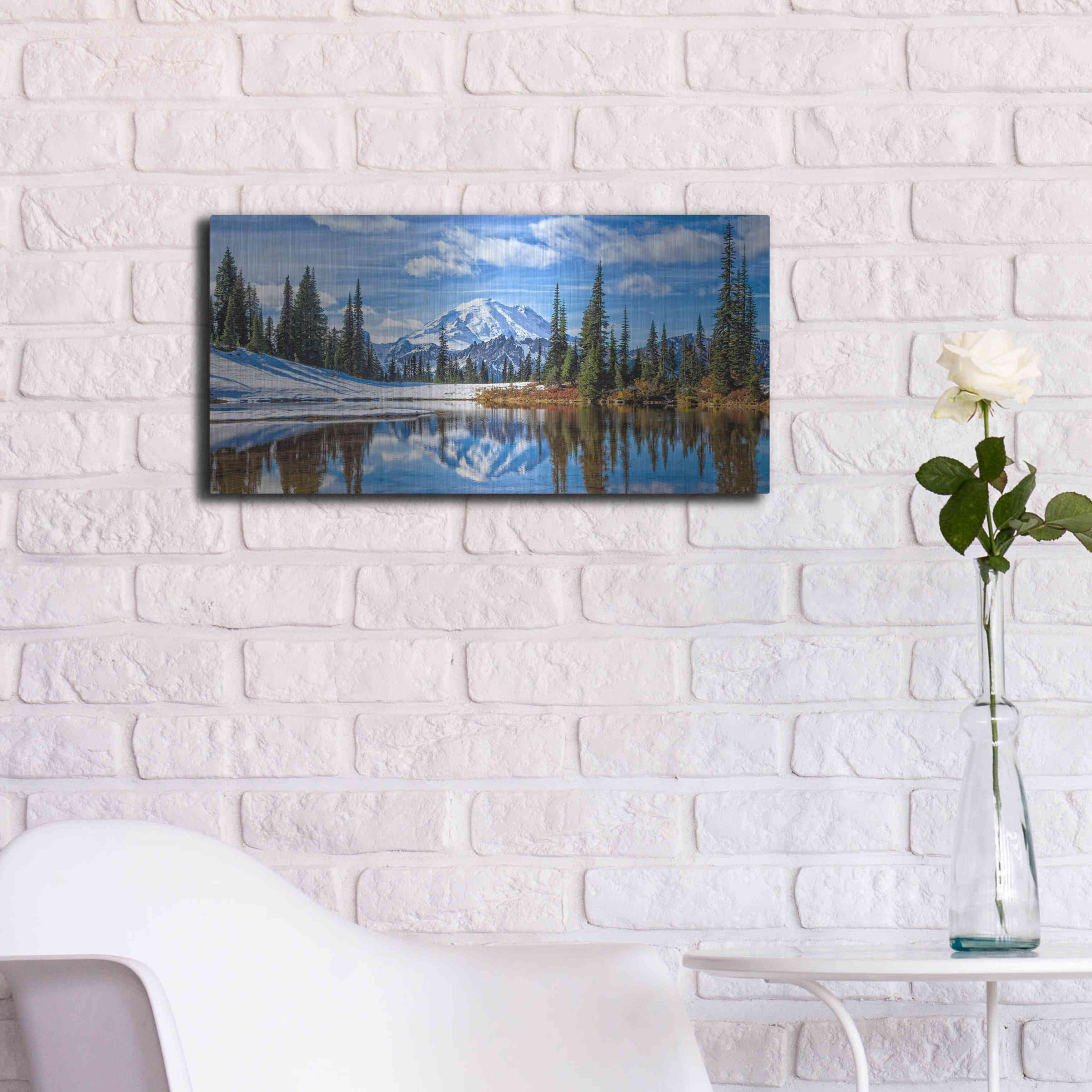 Millwood Pines Luxe Metal Art 'Mt. Rainier Vista' By Michael Broo Mt