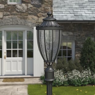 Vintage Pillar Light Garden Glass Outdoor Lighting Yard Gate 2 Color Post Lamp 