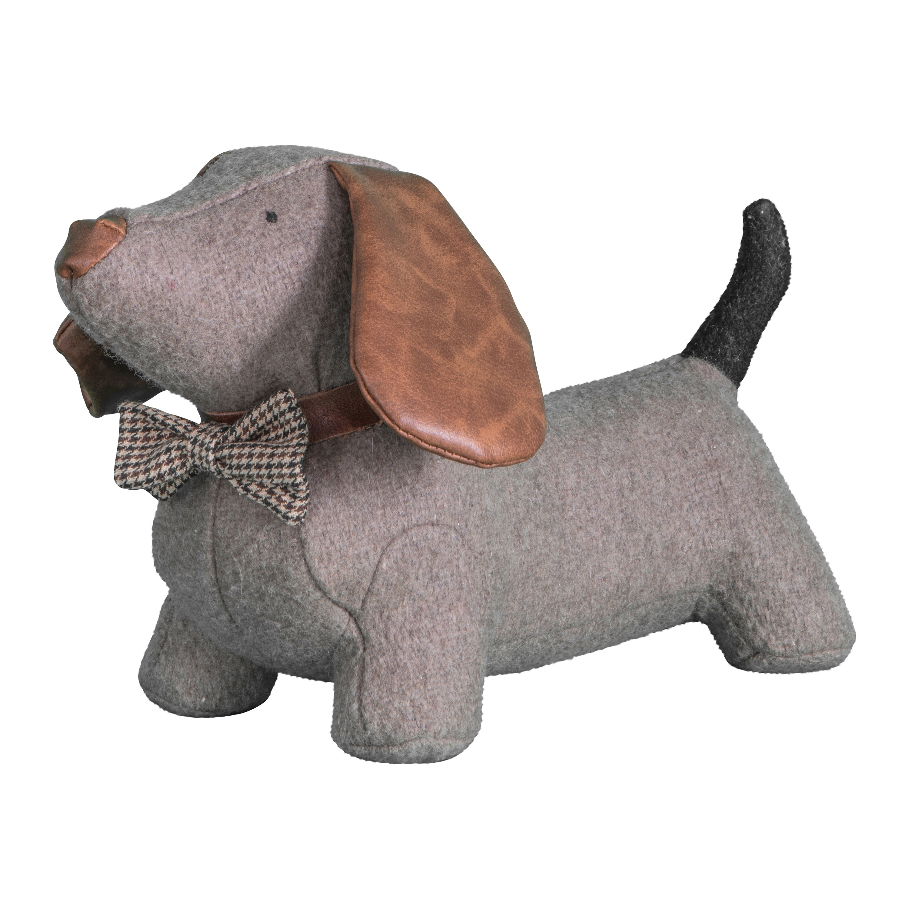 Grey Heavy Weighted Fluffy Soft Daschund Sausage Dog Doorstop Stopper CLEARANCE 