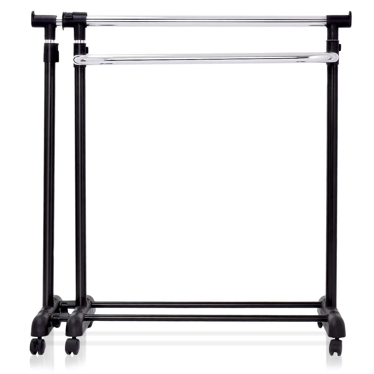 Rebrilliant Single Double Clothes Rails, Adjustable Metal Garment Rack