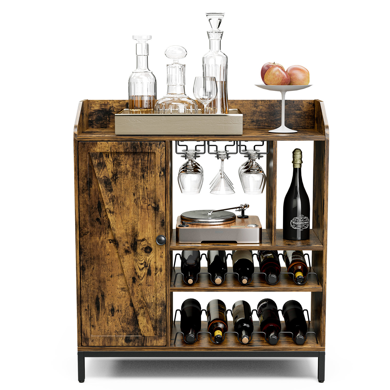 17 Stories Rustic Bar with Removable Wine Rack for Home Wayfair