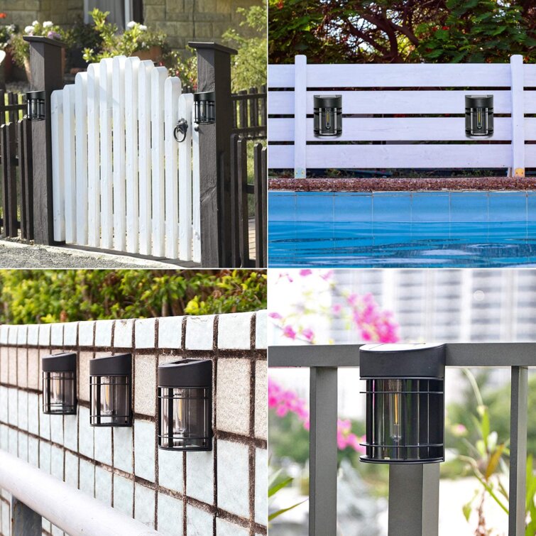 IP65 Waterproof Yard and Driveway Path Wireless Solar Wall Lights Outdoor for Fence Deck Patio Emeritpro Solar Fence Lights Outdoor Wall Lights Warm White 6 Pack Decorative Garden Solar Lights