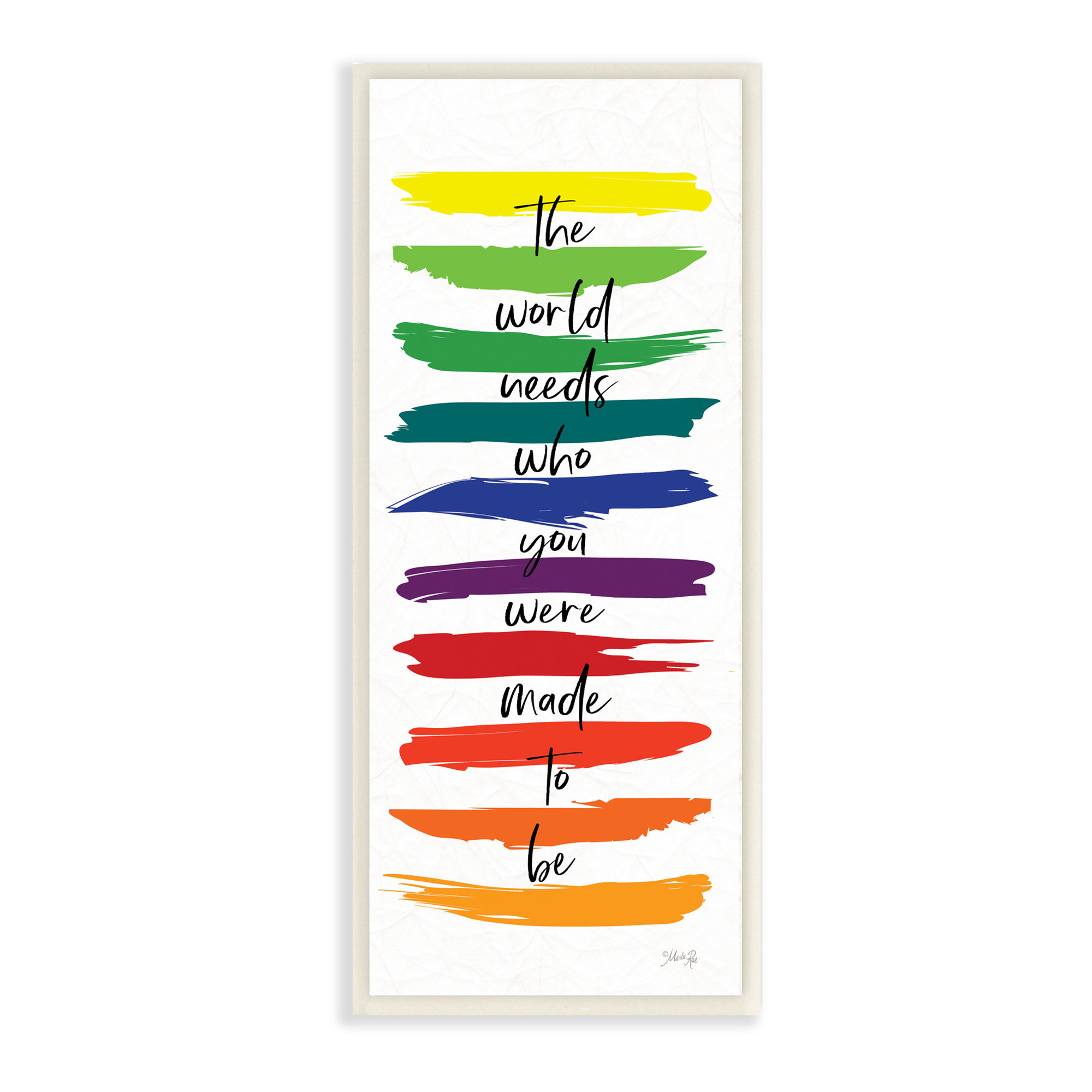 Stupell Industries Encouraging Bold Rainbow Quote Paint Brush Strokes