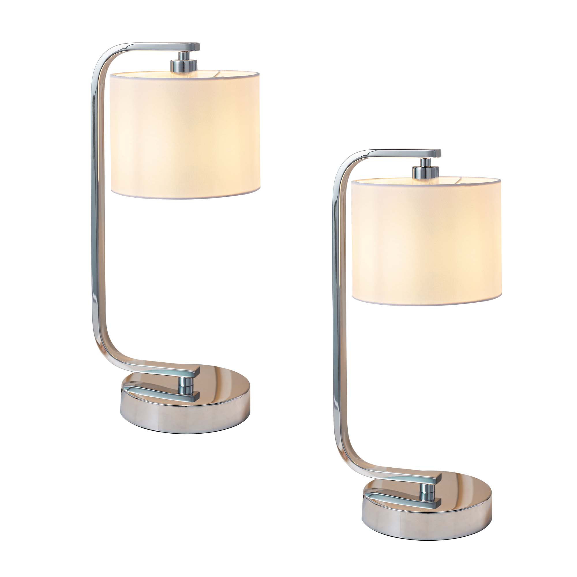 Metro Lane Privett 41.5Cm Chrome Table Lamp Set Wayfair.co.uk