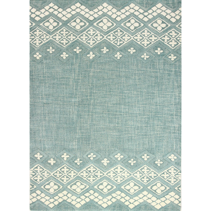 Ismael Handmade Wool Teal Rug & Reviews | Birch Lane