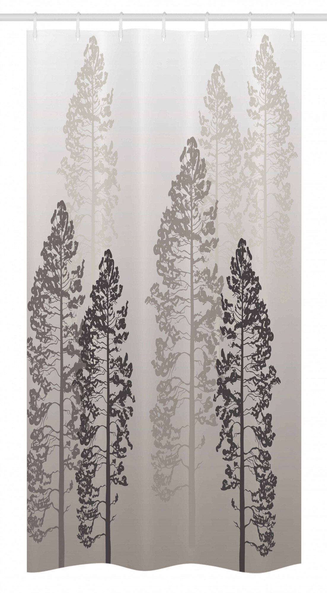 Fog Pine Trees Forest Waterproof Bathroom Fabric Shower Curtain Curtain,36 X 72 