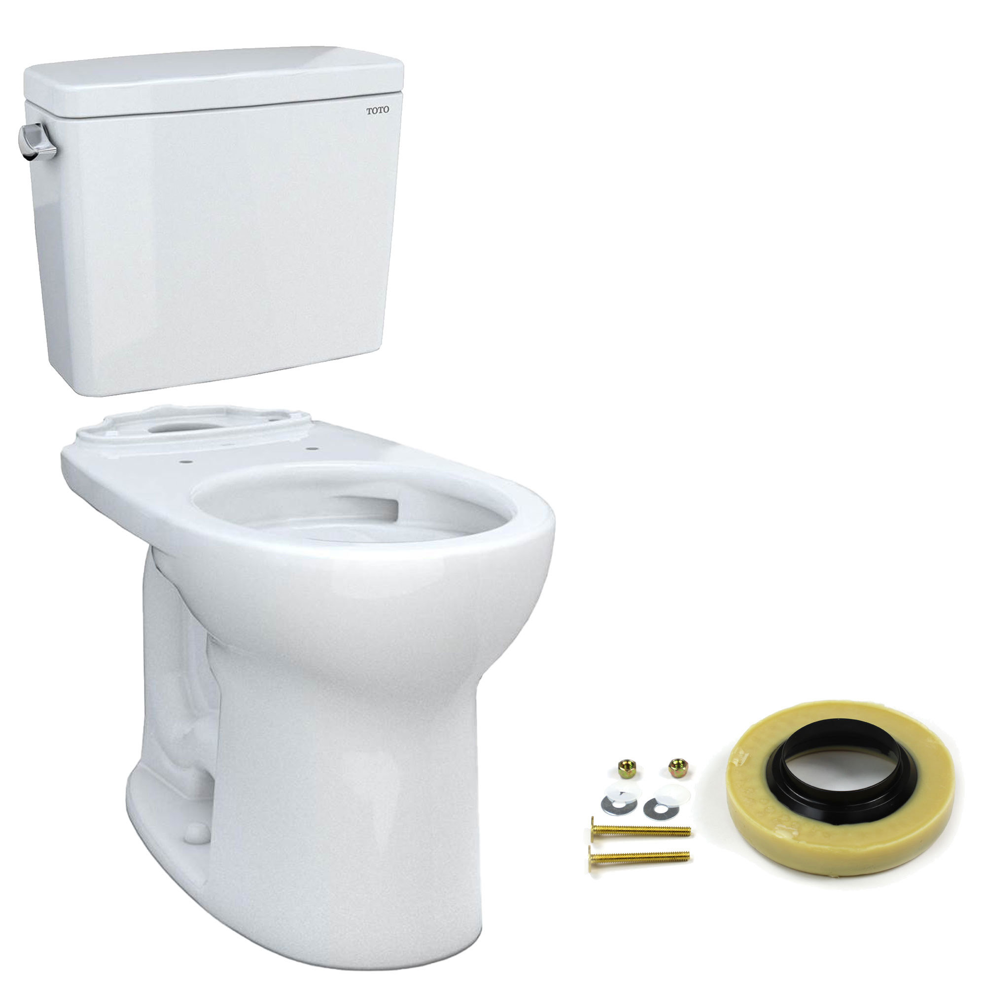 TOTO Drake Two Piece Elongated 1.28 Gpf Universal Height Toilet With