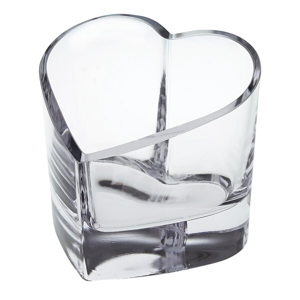 Thick Glass Heart Shaped Candy Dish Decorative Bowl 6 Long x 1.5 Deep Inch 