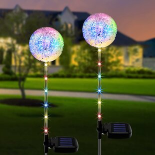 Solar LED Fireworks Glass Ball Lights White Lighting Garden Pathway Decor 