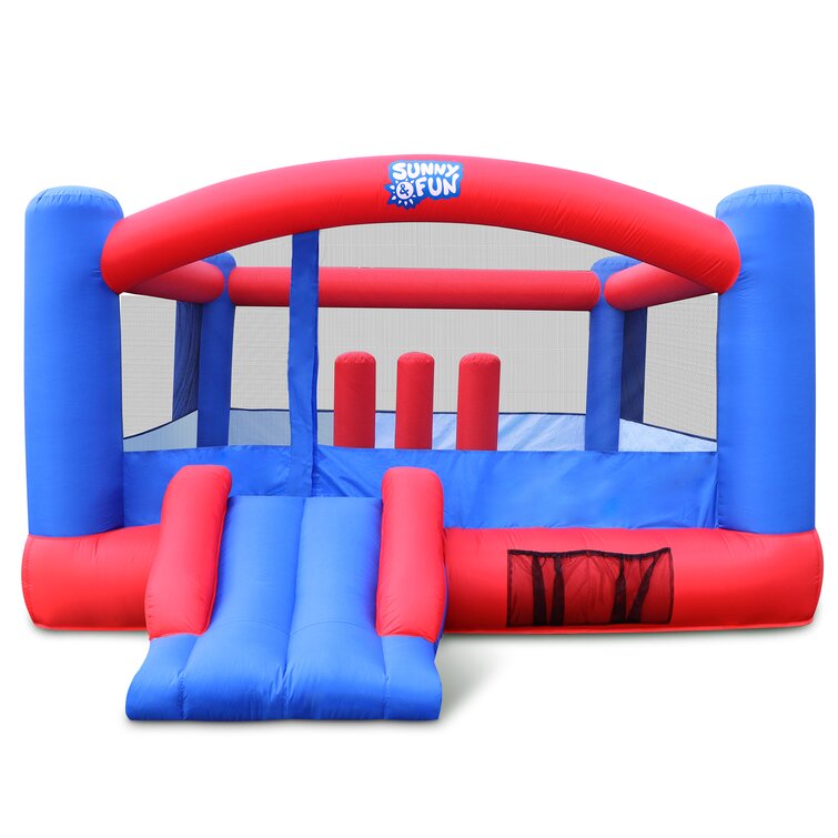 Bounce Zone Mini Residential Indoor/Outdoor Inflatable Castle Nylon Jumping Moon 