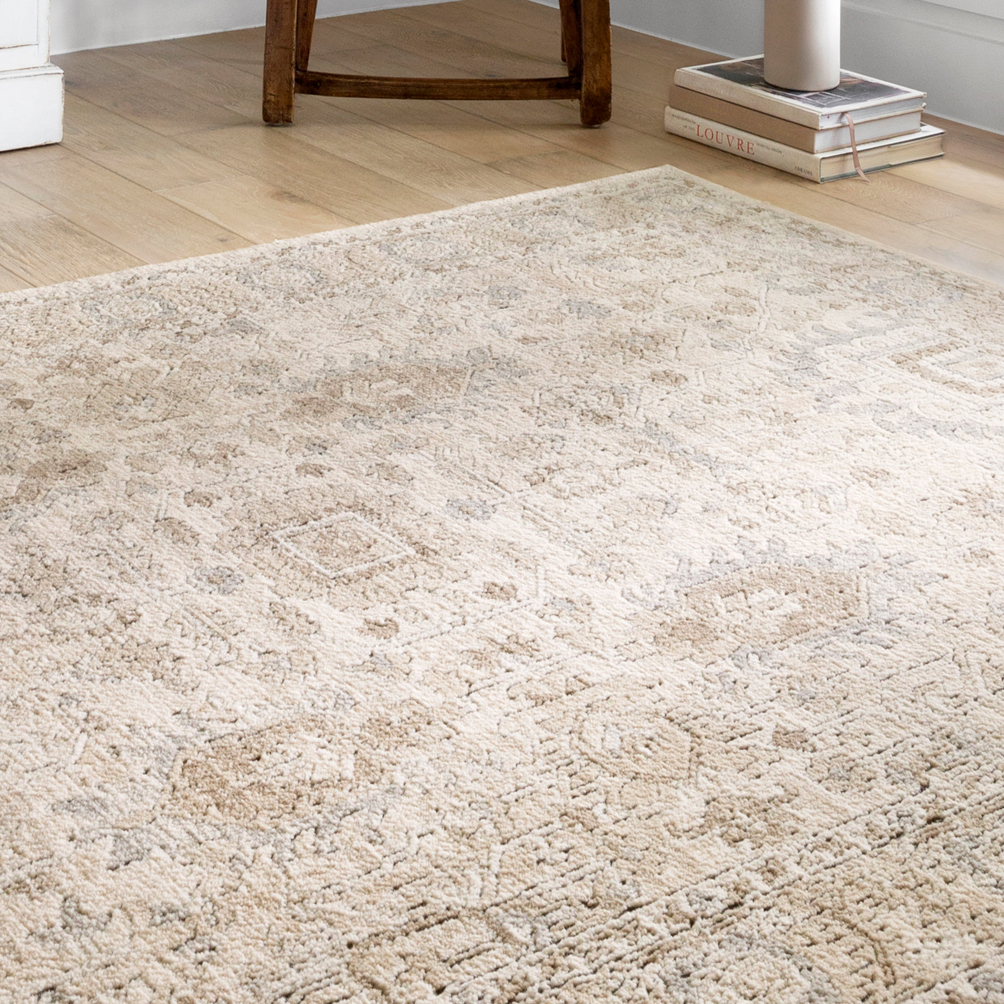 Charlton Home® Sagefield Performance Ivory/Beige/Grey/Charcoal Rug ...