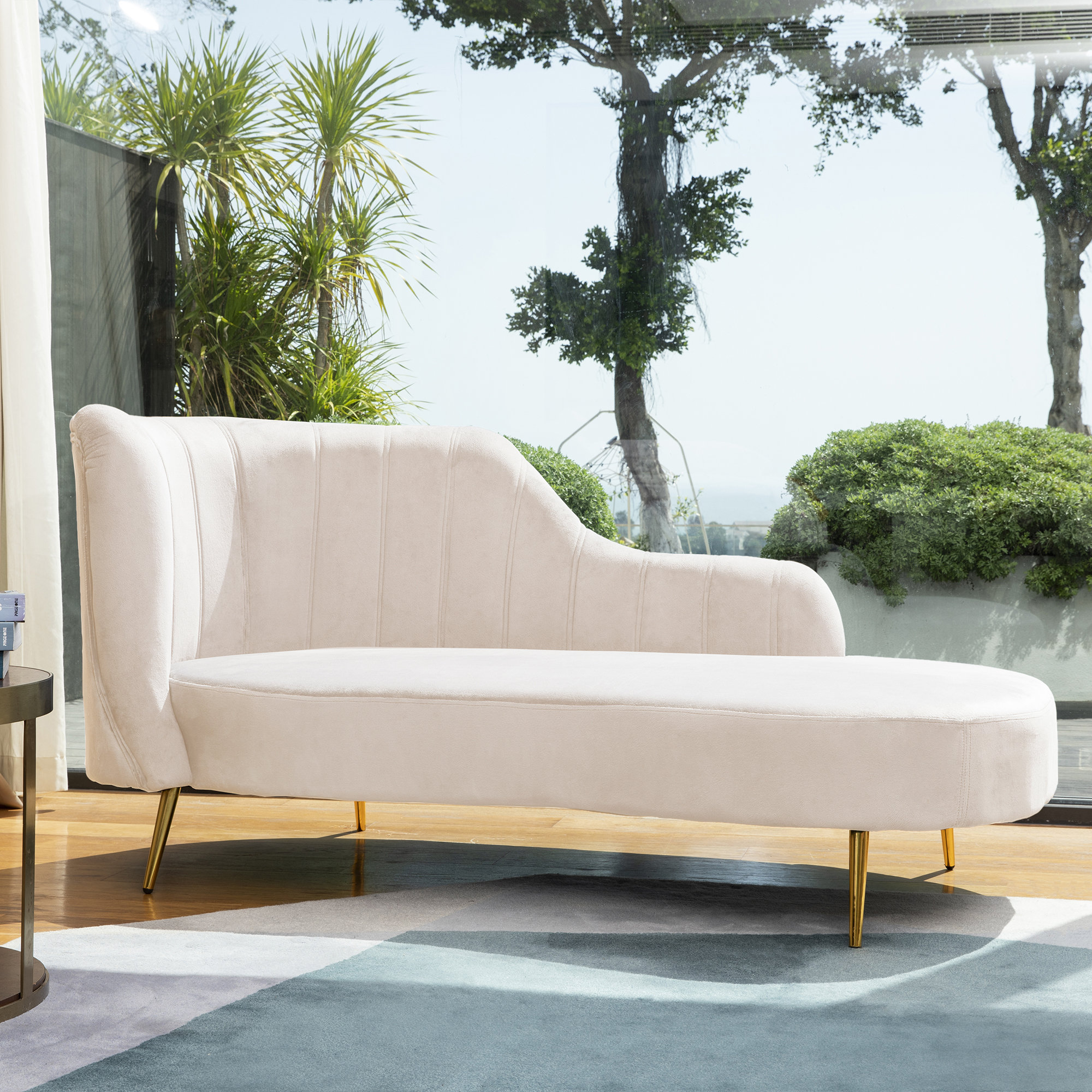 Everly Quinn Chiverton Upholstered Chaise Lounge Wayfair