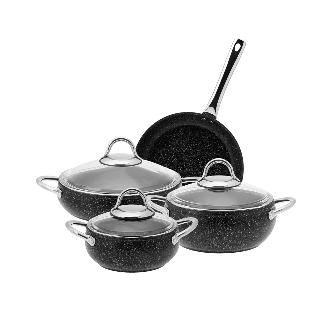 Belfry Kitchen 7-tlg. antihaftbeschichtetes Kochgeschirr-Set Wawona aus Aluminium