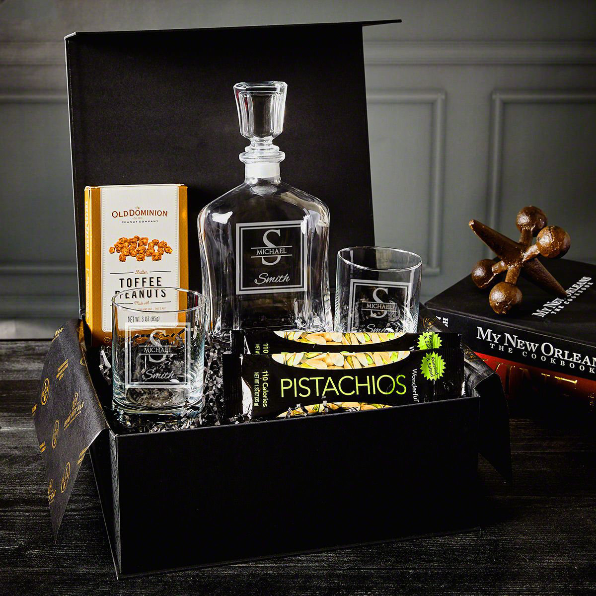 Home Wet Bar Oakhill Engraved Argos Whiskey Gift Basket 7 Pc Wayfair