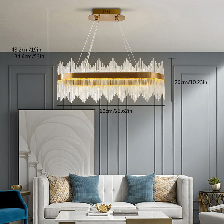 DIY Modern Luxury Oval Crystal Pendant Light Chandelier Ceiling Lamp Home Decor 