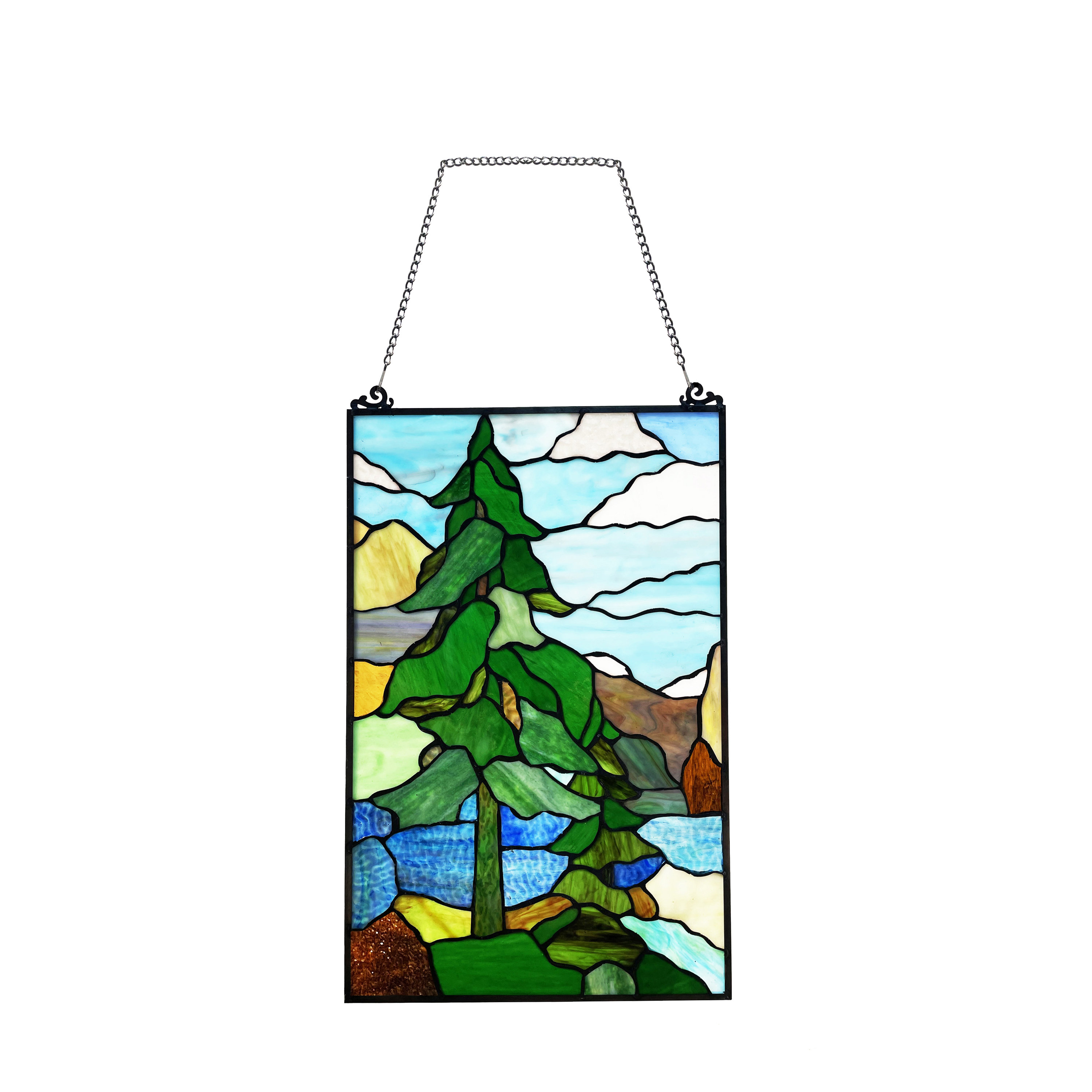 Lark Manor Landscape Stained Glass Window Panel Wayfair