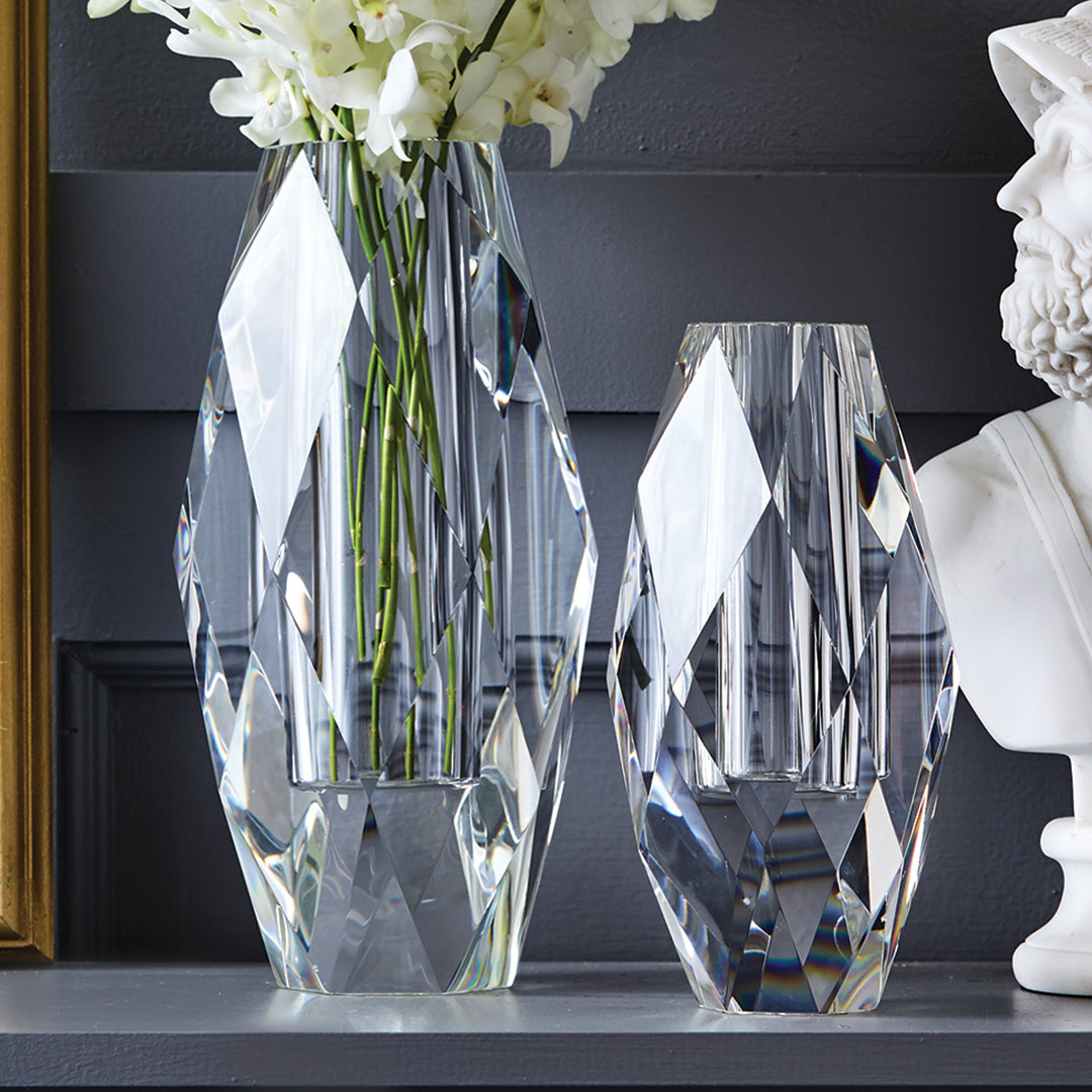 Rosdorf Park 2 Piece Clear Crystal Table Vase Set Wayfair