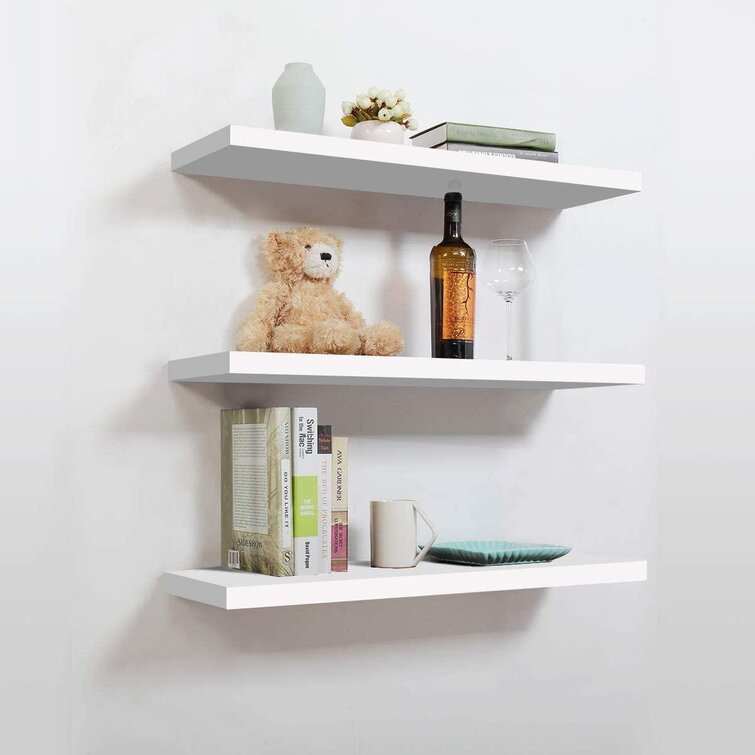 Set of 3 Floating Shelves Rack Bookshelf Wall Mount Shelf Display Home Decor US for sale online 
