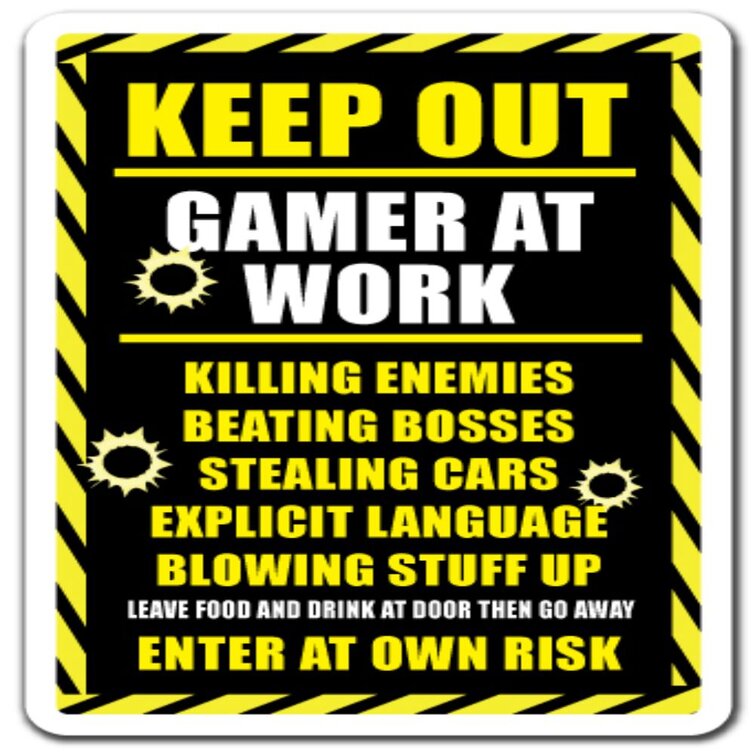Caution Extreme Gamer Wall Stickers Gamer Vinyl X BOX Decals Kids Bedroom CG2 