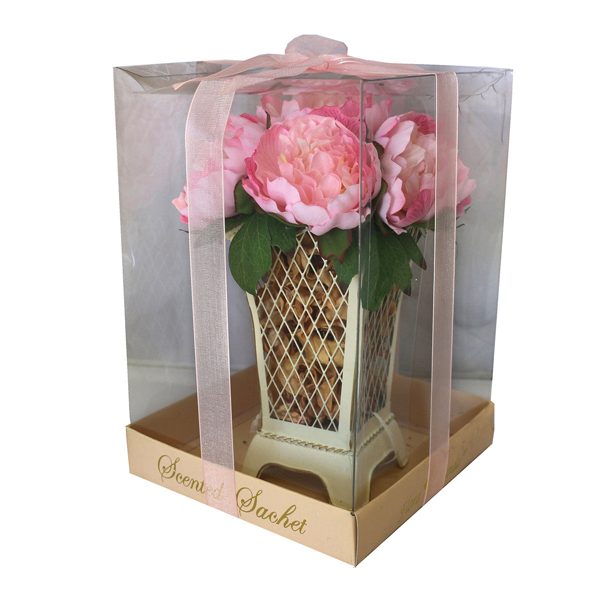 House of Hampton® Potpourri Apple Peonies Floral Arrangement in Tin Pot