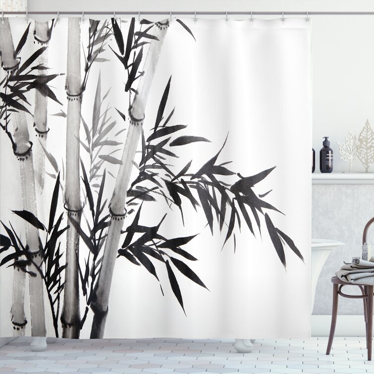 Green Bamboo Jungle Shower Curtain Set Bathroom Liner Mat Waterproof Fabric Hook 