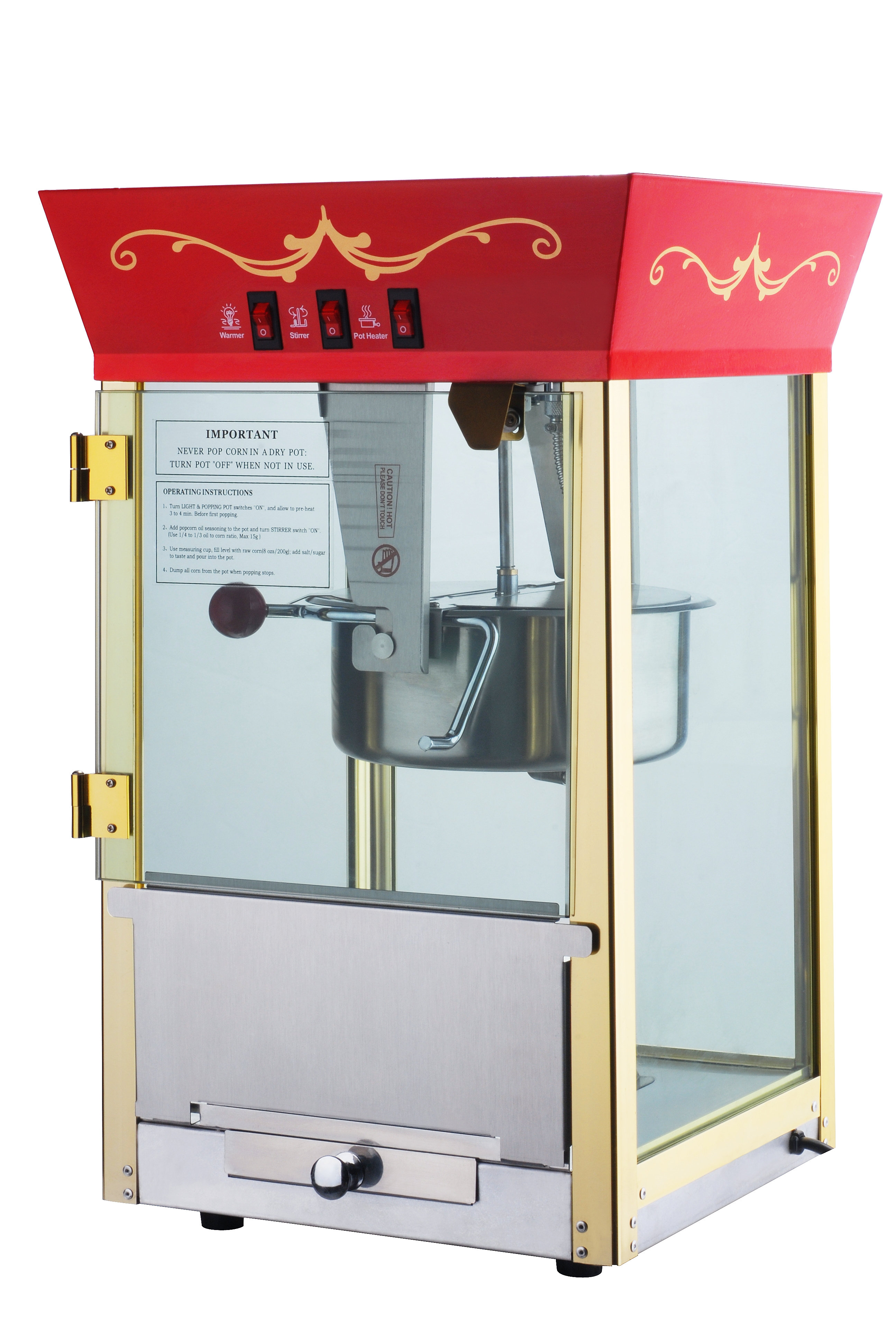 Great Northern Popcorn 8 Oz. Matinee Antique Popcorn Machine & Cart