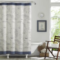 Sabichi PEVA Bathroom Shower Curtain with 12 Hooks 180cm x 180c Stripe ocean 