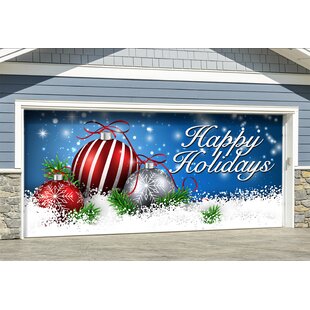 Outdoor Christmas Holiday Garage Door Banner Cover Extra Large 2021 Christmas Santa Claus Backdrop Decoration XMAS Outdoor Holiday Background Sign 6x13ft 