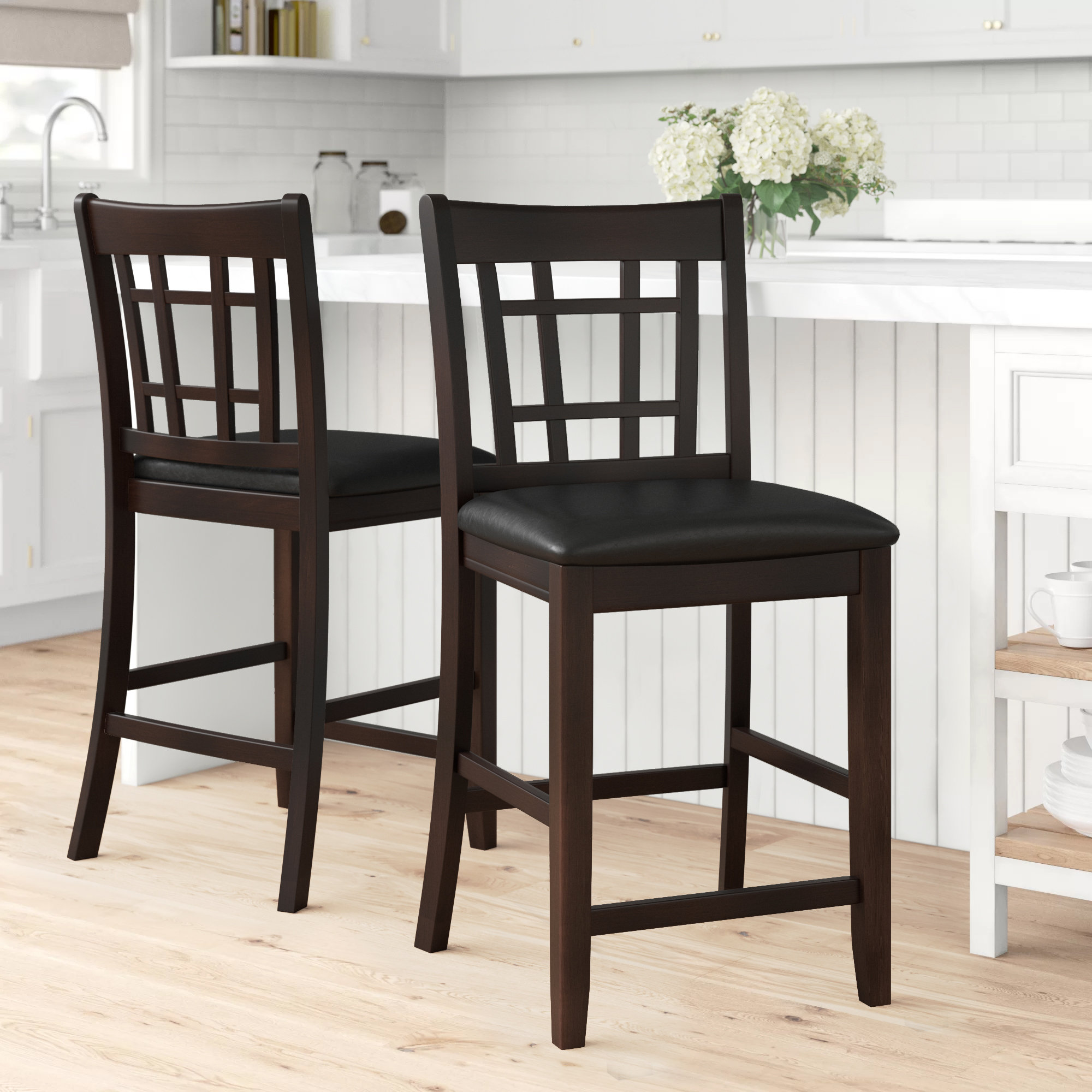 Wayfair | Espresso Wood Full Back Bar Stools & Counter Stools ...