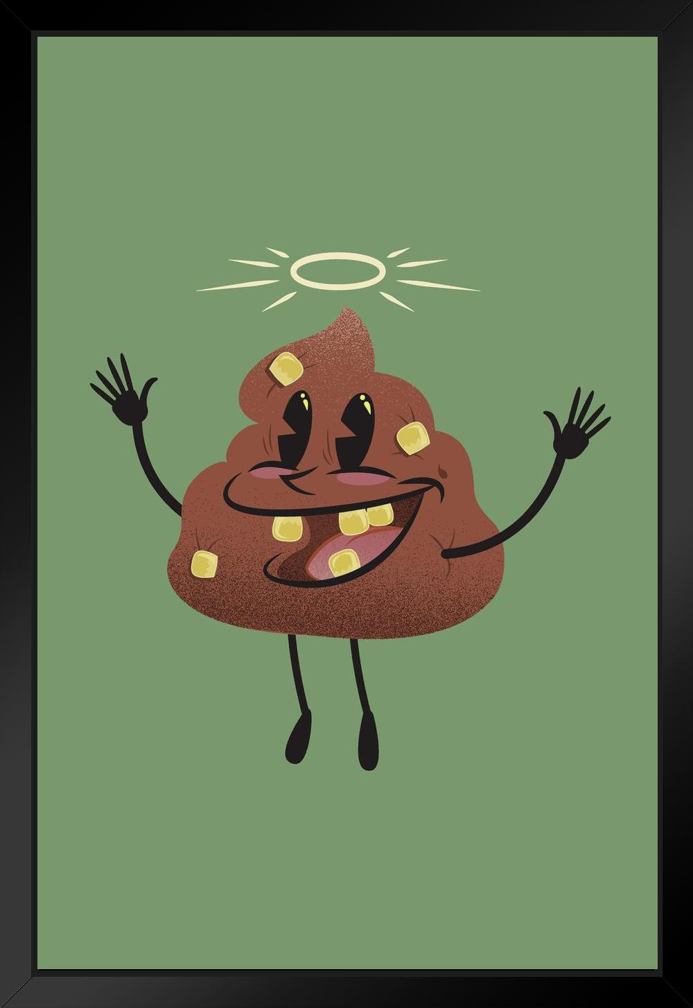 Trinx Holy Crap Funny Joke Art Print Black Wood Framed Poster 14X20