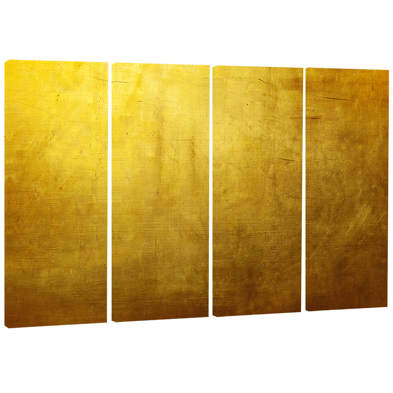 DesignArt Gold Texture Wallpaper 4 Piece Wrapped Canvas Graphic Art